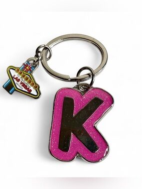 NWT Initial Pink Letter K Keychain